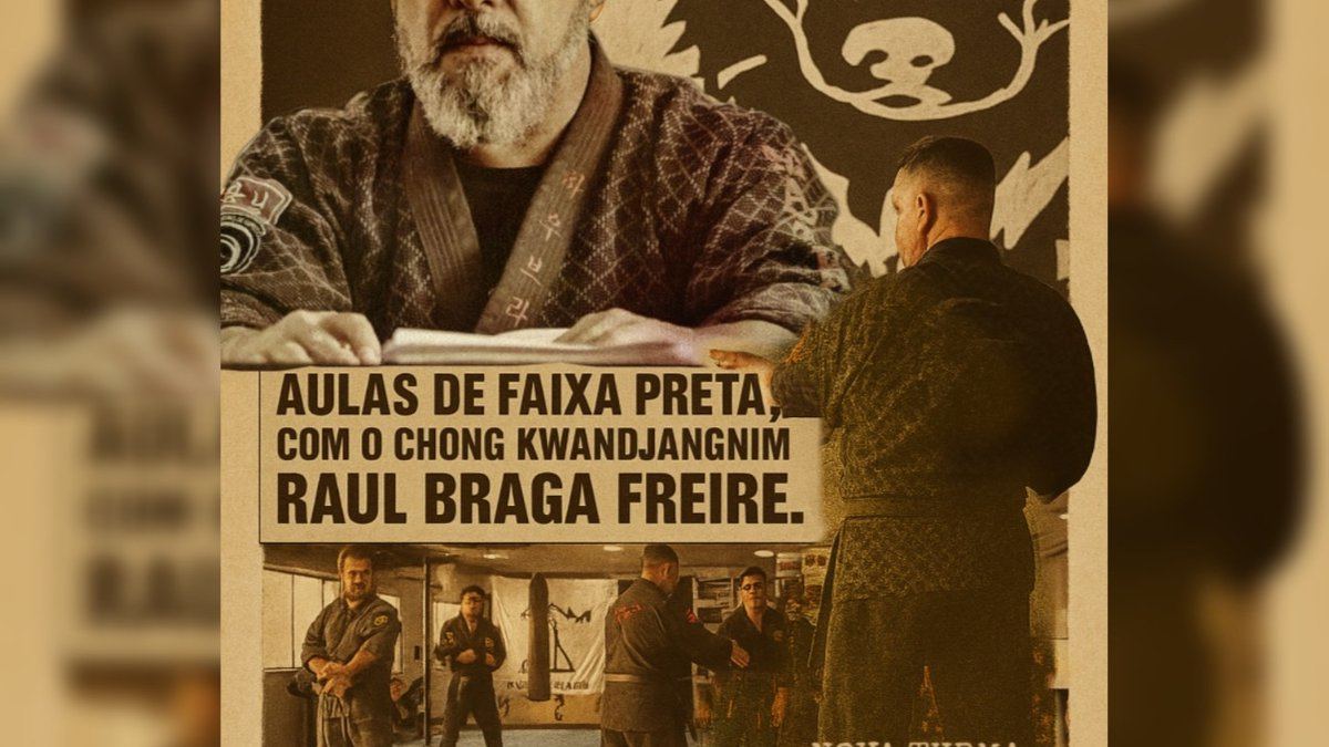 Cartaz de divulgação das aulas de faixa-preta com o Chong Kwanjangnim Raul Braga Freire